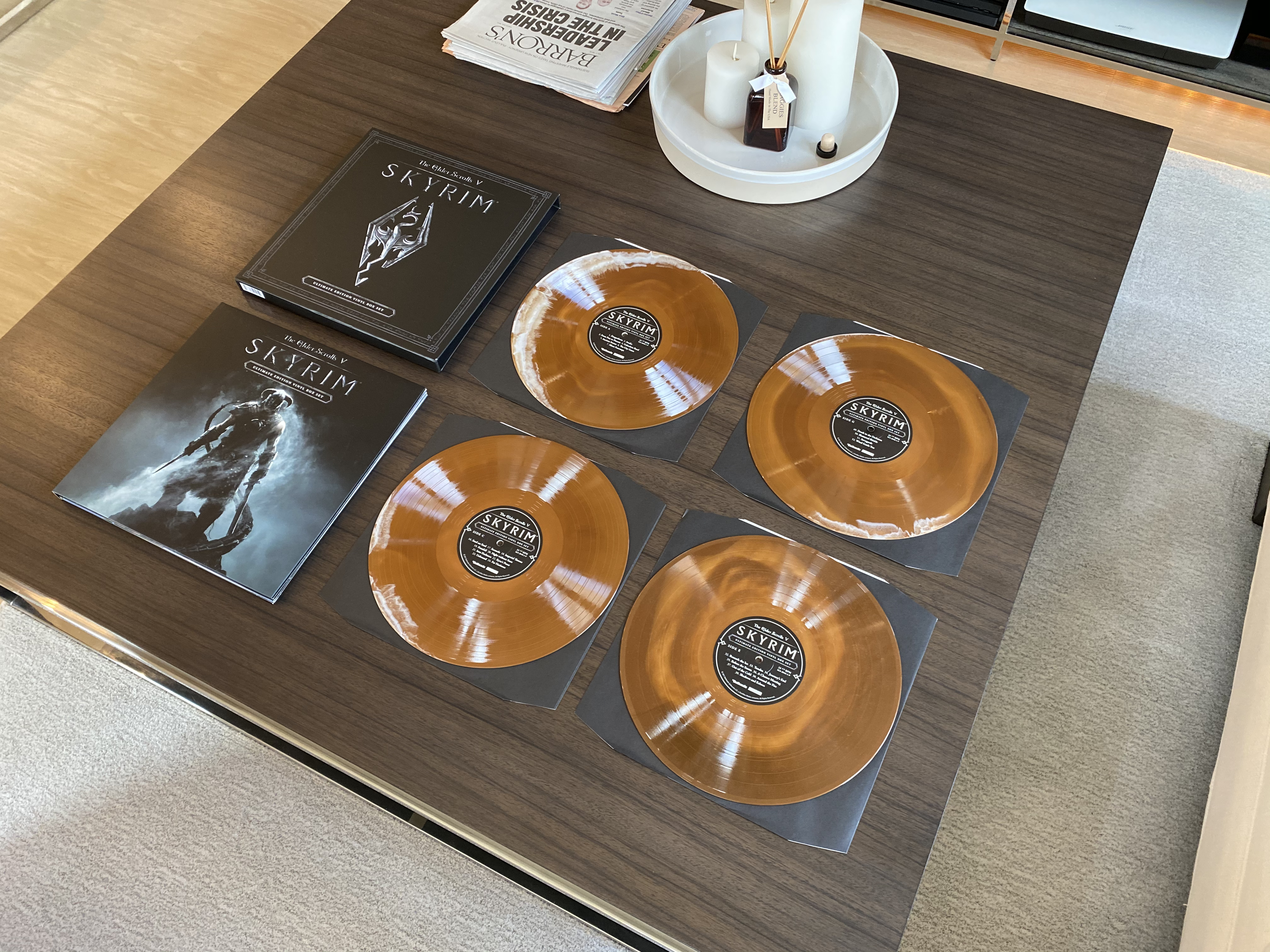 The Scrolls Skyrim "Ultimate Vinyl Edition" 4 LP Box Set "Sweet Roll" Variant by SpaceLab9 -